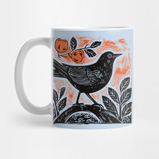 Lino Cut Bird Mug